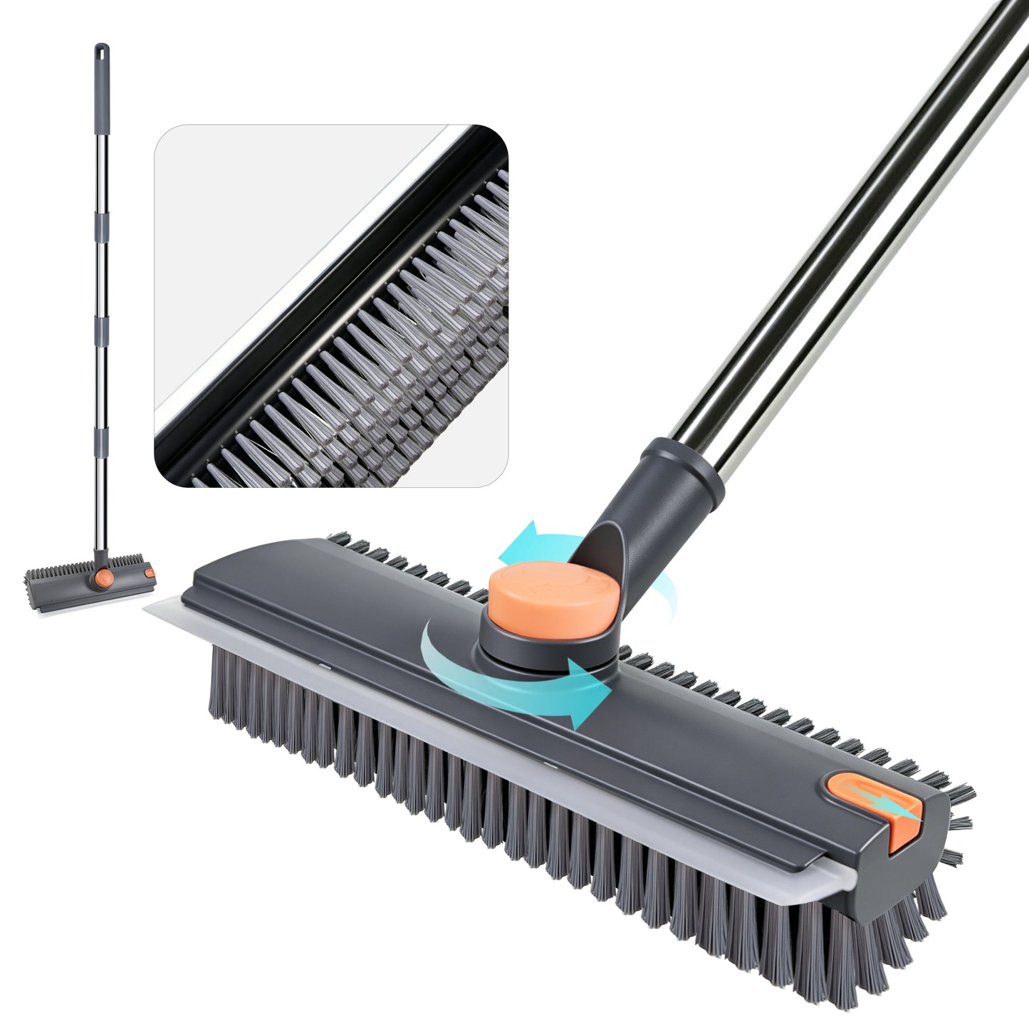 Floor Brush with Long Handle – 3-in-1 Bathroom and Shower Brush