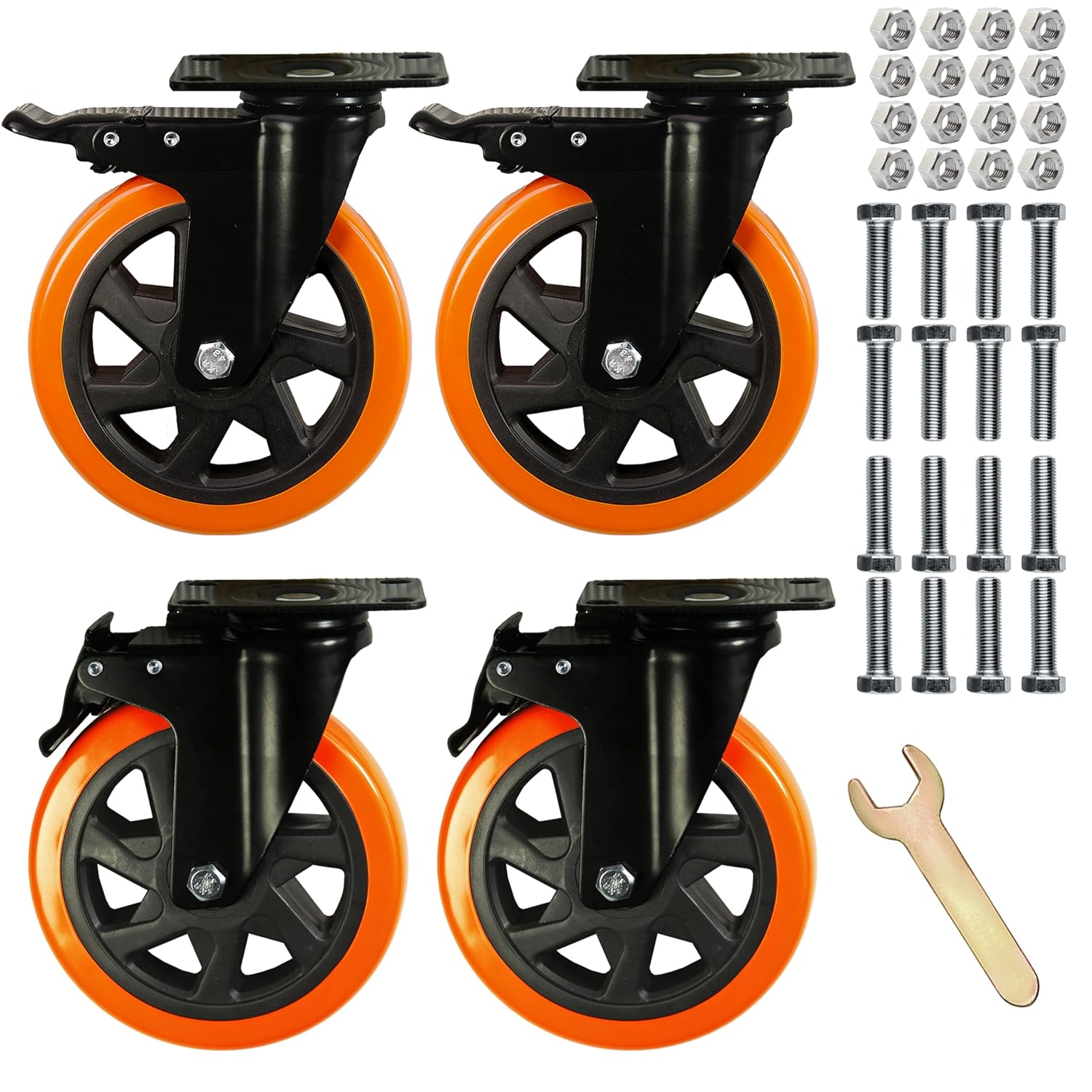 6 Inch Caster Wheels Heavy Duty Casters Load 2800 Lbs