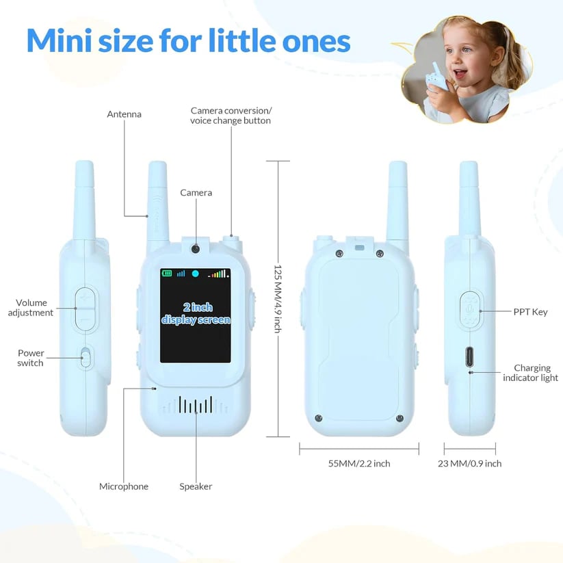2PCS Kids Video Walkie Talkies Toys
