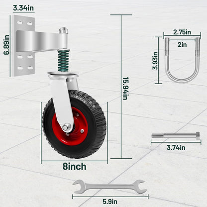 8 inch Fence Gate Wheel Spring Loaded