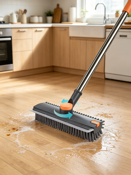 Floor Brush with Long Handle – 3-in-1 Bathroom and Shower Brush