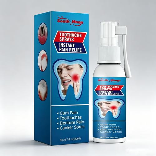 Antibacterial oral spray for preventing cavities relieving gum pain, and oral care