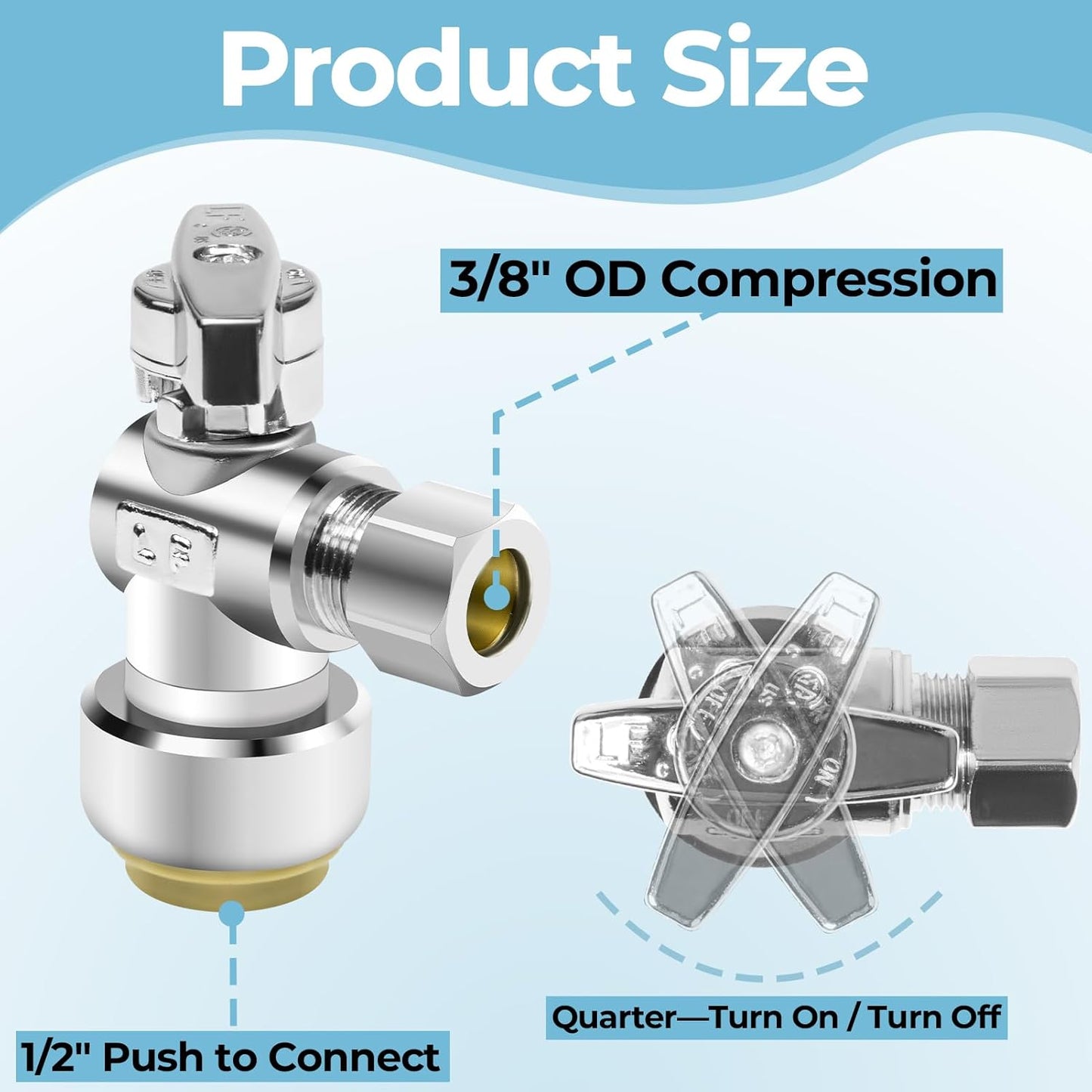 1/2" x 3/8" Angle Stop Valves