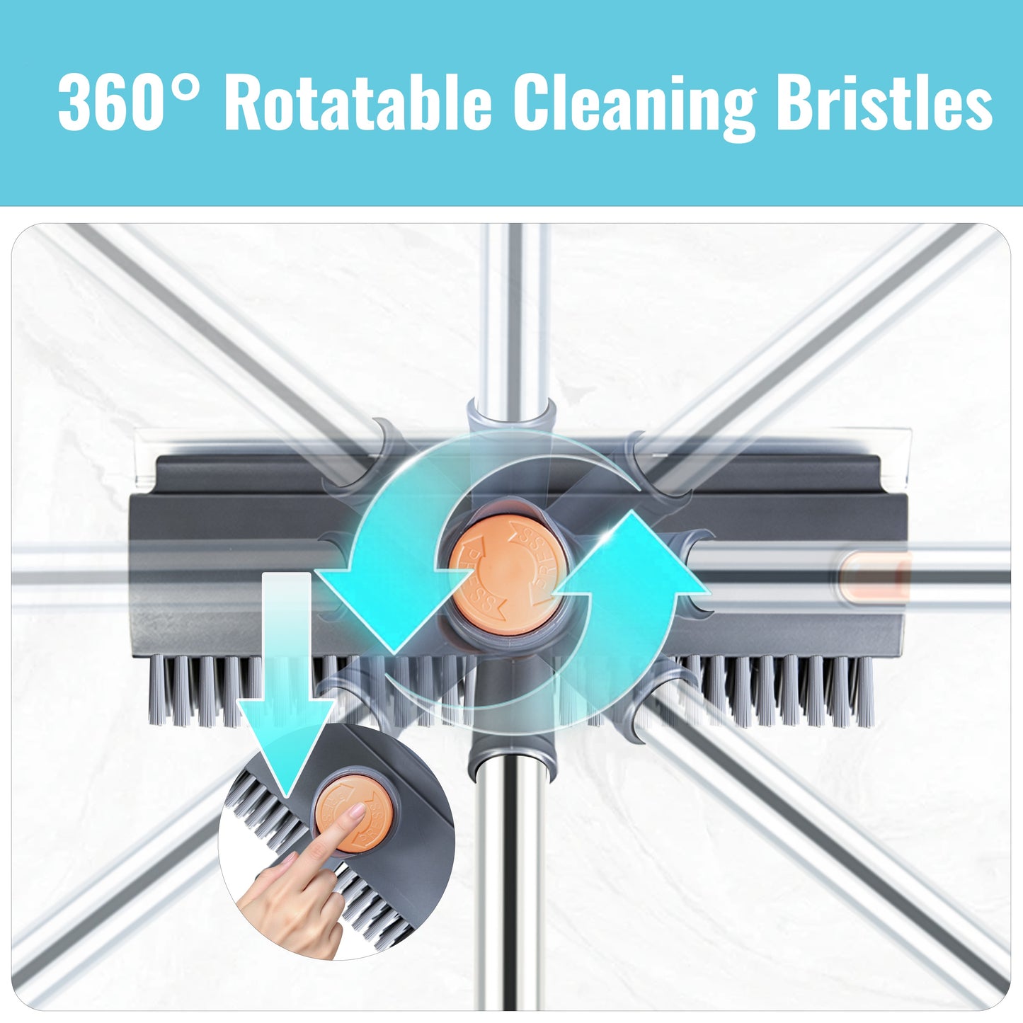 Floor Brush with Long Handle – 3-in-1 Bathroom and Shower Brush