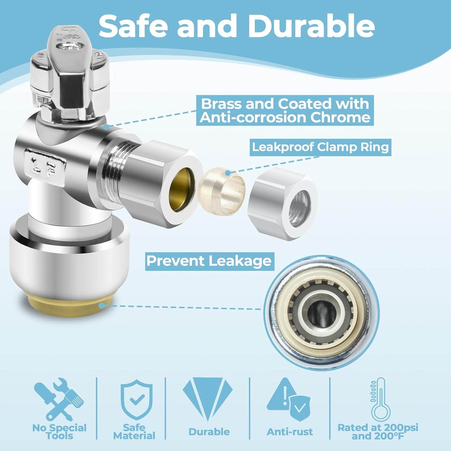 1/2" x 3/8" Angle Stop Valves