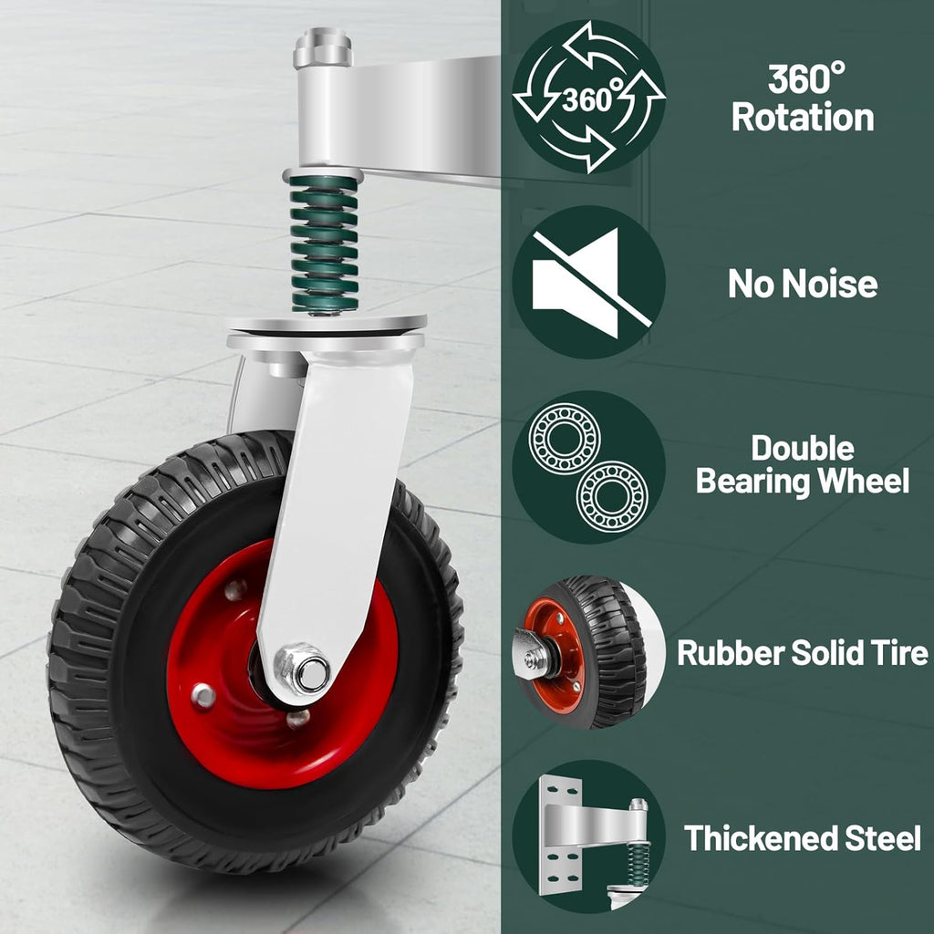 8 inch Fence Gate Wheel Spring Loaded Heavy Duty Gate Caster Wheels