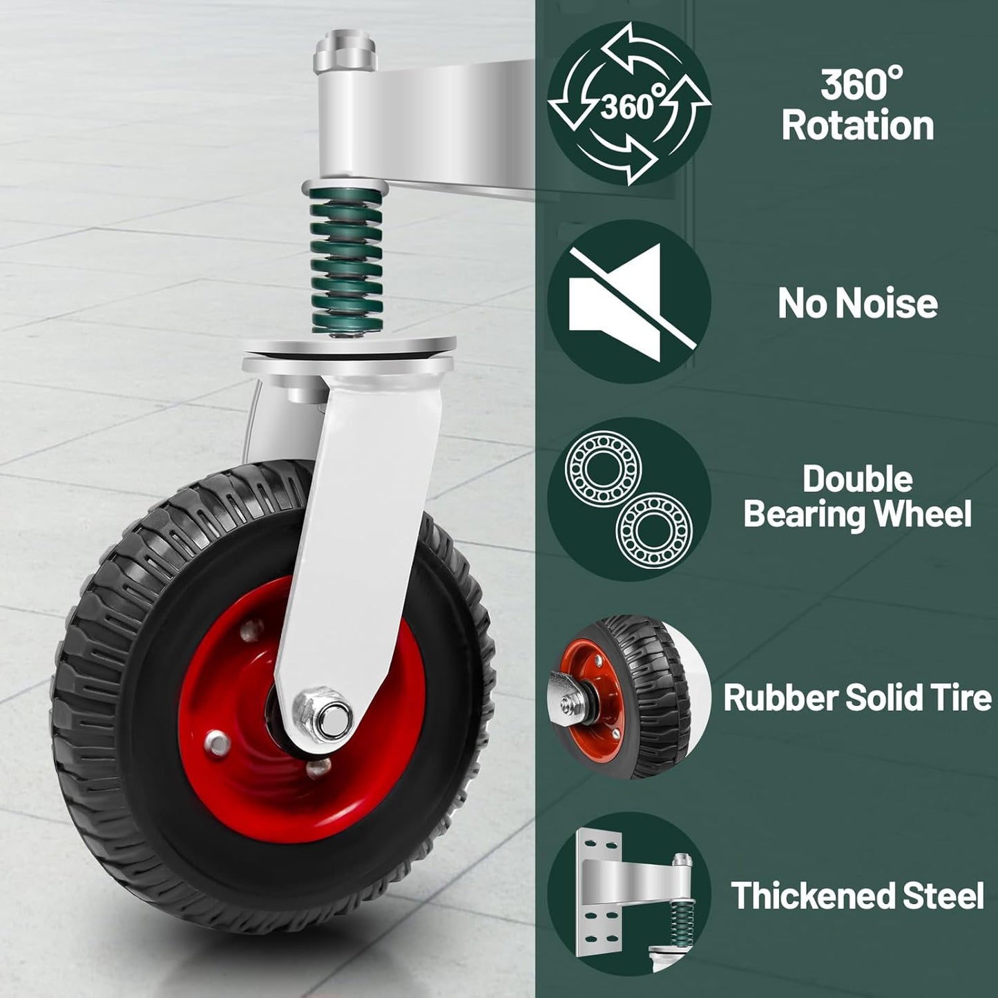 8 inch Fence Gate Wheel Spring Loaded