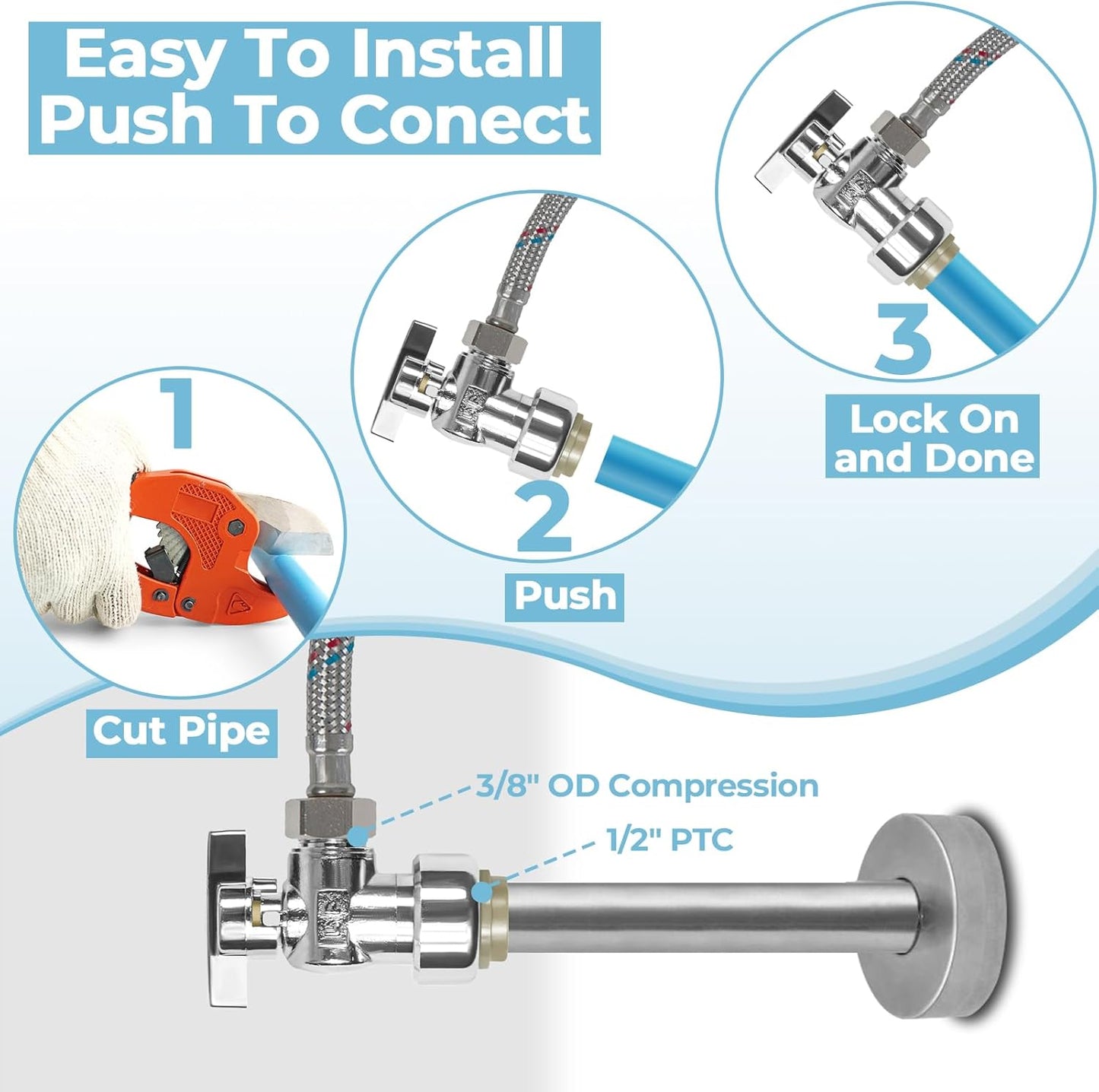 1/2" x 3/8" Angle Stop Valves