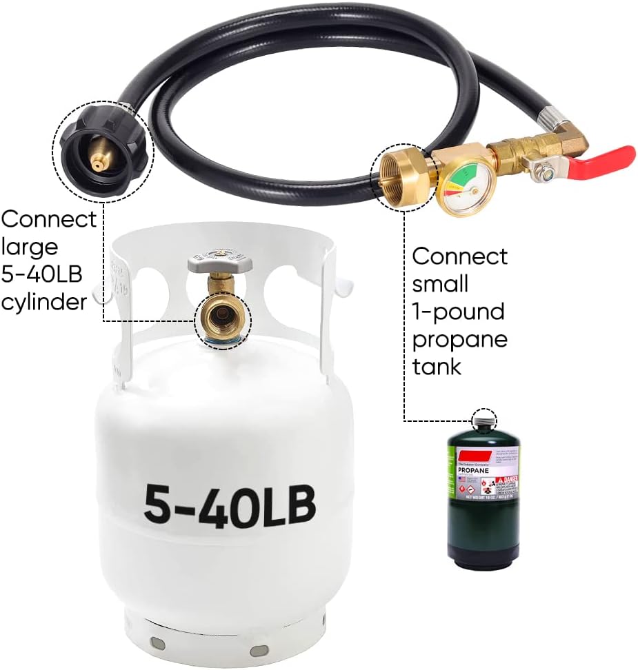 Pressure Gauge 36" Propane Refill Adapter