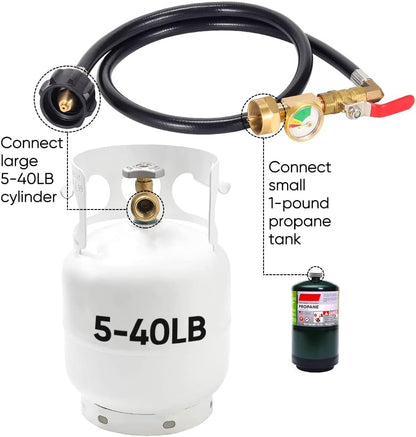 Pressure Gauge 36" Propane Refill Adapter
