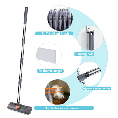 Floor Brush with Long Handle – 3-in-1 Bathroom and Shower Brush