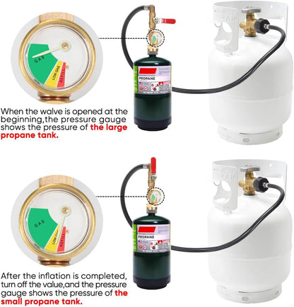 Pressure Gauge 36" Propane Refill Adapter