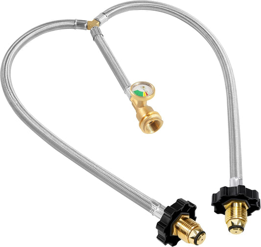 Y Splitter Hose with Propane Tank Converter