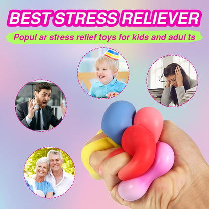 24 Pack Slow Rising Stress Cube  Dough Stress Balls Soft Fidget Squishy Toys