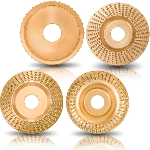 4PCS Angle Grinder Wood Carving Disc Set for 4 or 4 1/2 Attachment