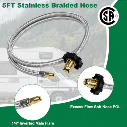 12" Stainless Steel POL to QCC1 Adapter Hose