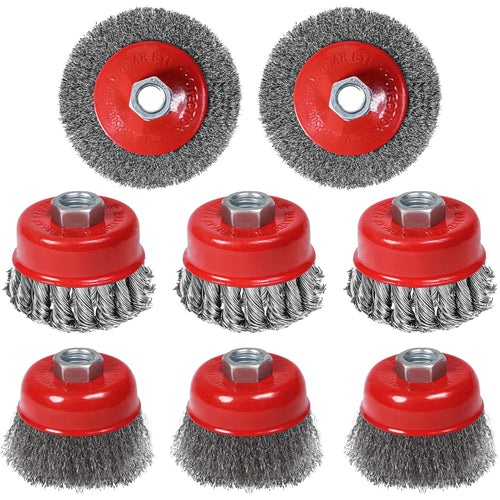8Pack Wire Wheel Cup Brush Set 3&4 Inch