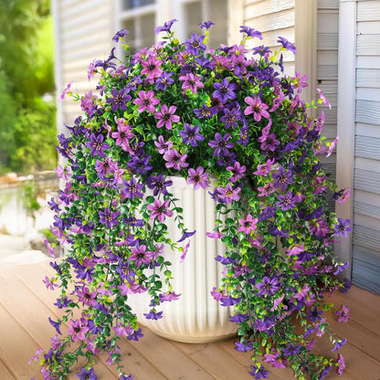 2 PCS Outdoor Cascading Daisy & Eucalyptus Florals – UV Resistant Hanging Faux Flower Bundles