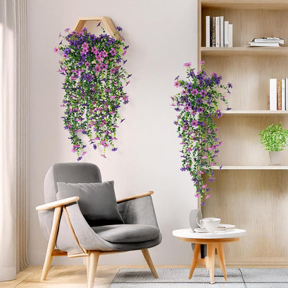 2 PCS Outdoor Cascading Daisy & Eucalyptus Florals – UV Resistant Hanging Faux Flower Bundles