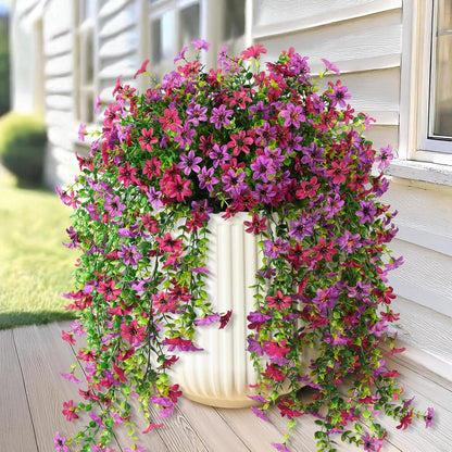 2 PCS Outdoor Cascading Daisy & Eucalyptus Florals – UV Resistant Hanging Faux Flower Bundles