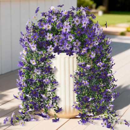 2 PCS Outdoor Cascading Daisy & Eucalyptus Florals – UV Resistant Hanging Faux Flower Bundles