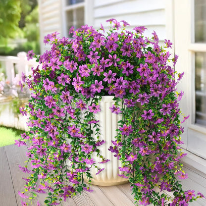 2 PCS Outdoor Cascading Daisy & Eucalyptus Florals – UV Resistant Hanging Faux Flower Bundles
